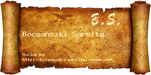 Bocsanszki Sarolta névjegykártya